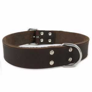 Brekz Leren Halsband Bruin 30 cm x 12 mm