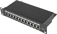 Lanberg Patchpanel Ppf6-9012-B 12 Poorts 1U 10” Voor Rackkasten, Afgeschermd