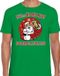 Bellatio Decorations Bol Fout Kerst t-shirt - Bier drinkende Santa ho ho ho - groen - voor heren - kersttruien - kerstkleding / kerst outfit M
