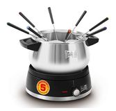 Fritel Fondue F0 2580 - Elektrische Fonduepan - 8 Personen - 1L - Zwart/RVS