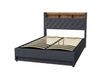 Lit coffre 140x200cm gris, lit adulte en tissu velours avec led+usb