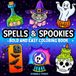 Spells & Spookies: Bold and Easy Halloween Coloring Book for All Ages