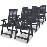 VidaXL Tuinstoelen 6 stuks Kunststof Antraciet