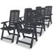 VidaXL Chaise de jardin 6 pièces Plastique anthracite