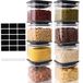 Ensemble de 8 bocaux de rangement – Capacité de 500 ml – En verre borosilicaté – Hermétique – Avec couvercles noirs – Forme carrée – Design durable – Récipient de rangement