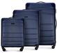 WITTCHEN Stevige kofferset 3 stuks, Trolley koffer Reiskoffer van ABS harde koffer set 4 wielen cijferslot Blauw, set (s,m,l)