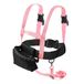 Bol Harnais de ski et snowboard pour enfants, entraîneur de harnais de ski pour enfants avec sangle détachable et sac, harnais de ski à régulation de vitesse pour garçons et filles, débutants (rose)