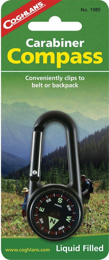Coghlan's Carabiner met kompas Vloeistof gevuld