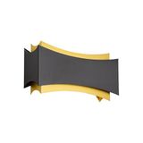 QAZQA Plats - Moderne Wandlamp voor binnen - 2 lichts - D 8 cm - Zwart Goud - Woonkamer | Slaapkamer
