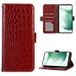 Samsung Étui Portefeuille Galaxy A53 5G en Cuir avec RFID Crocodile Séries - Rouge