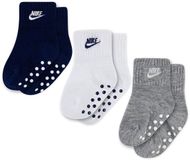 Nike Kids Core Futura Gripper Sokken 3 Paren Wit, Zwart, Grijs EU 16-18 Jongens, Meisjes