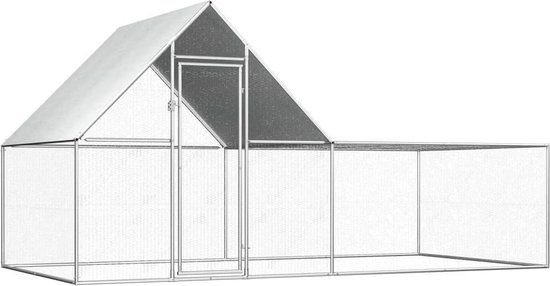 vidaXL Kippenren - 4x2x2 m - gegalvaniseerd staal