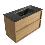 Saniclass SW1578594/SW773932 Ensemble de meubles de salle de bain - 100x45x62cm - Chêne mat naturel