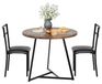 Ensemble de salle à manger composé de 3 pièces - Table de salle à manger ronde avec 2 chaises - Meubles de cuisine peu encombrants - Cadre en métal robuste - Convient aux petits appartements - Marron