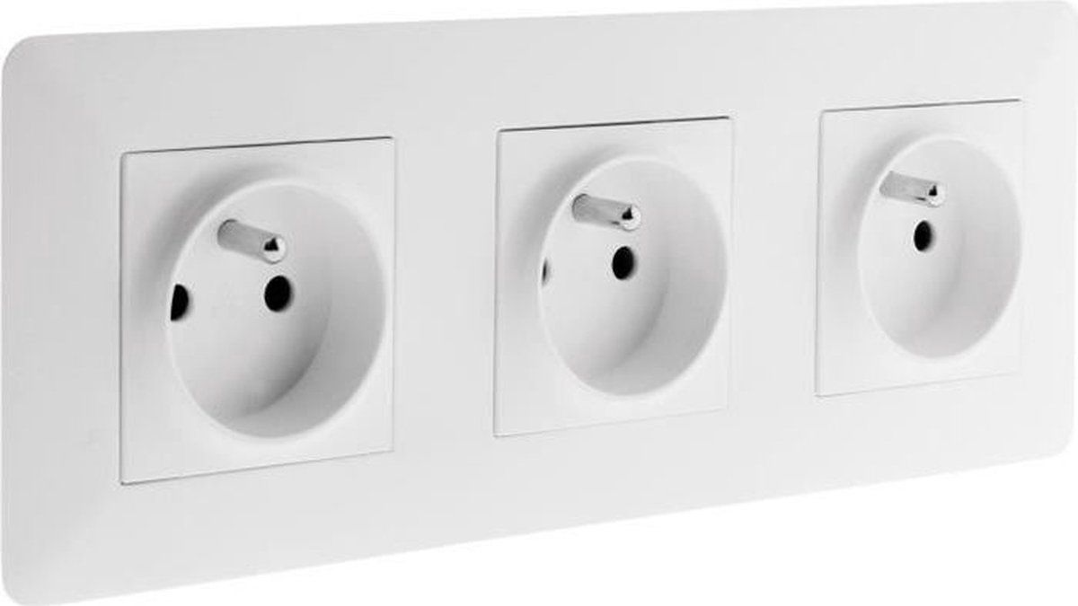Artezo Schakelaar Prise 2P+T 16A triple précâblée Wit