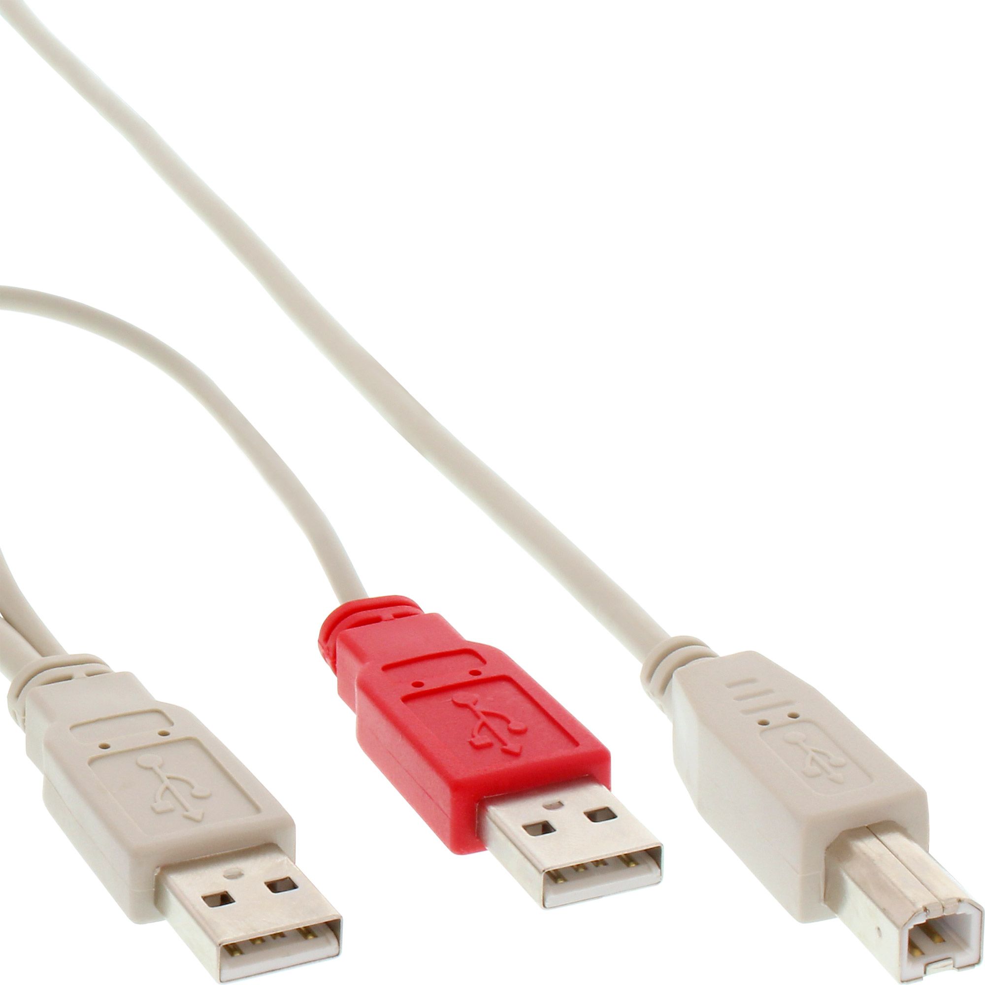 Inline 34510X USB-kabel 1 m Beige, Wit