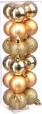 Atmosphera Kerstballen - goudkleurig - 18ST - glans en mat - 3 cm - kunststof