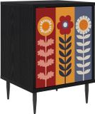 vidaXL Nachtkastje ESSEN Zwart eiken 36 x 33 x 51 cm Bewerkt hout