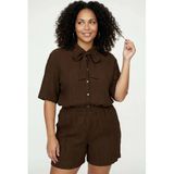 Tramontana viscose straight fit short - bruin