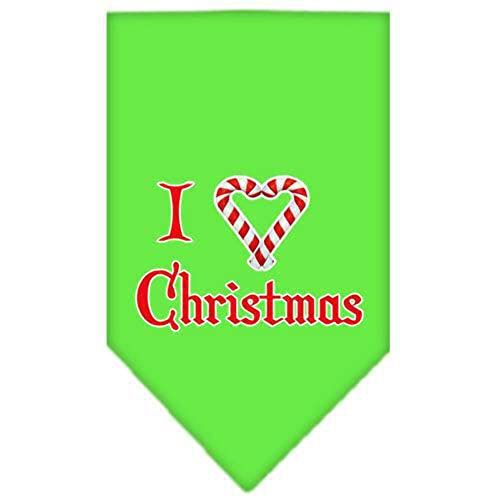 Mirage Pet Products Hart Kerst Zeefdruk Bandana voor Huisdieren, Klein, Limoengroen