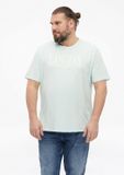 s.Oliver T-shirt met vlammengaren en artwork - Heren - 3XL - Licht turquoise