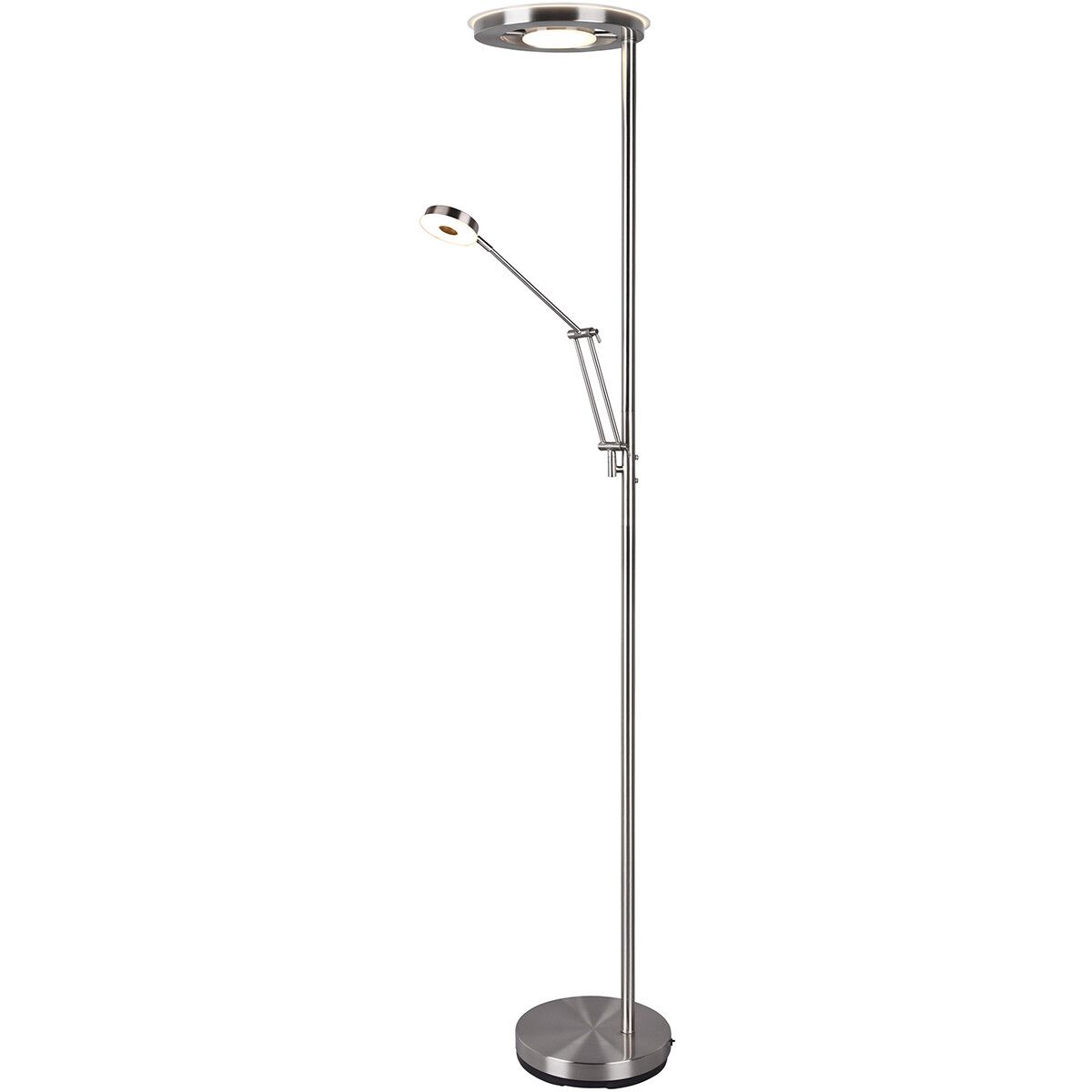 BES LED Trion Barry Vloerlamp - 38W - Mat Nikkel - Rond - Dimbaar