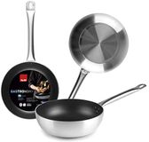 IBILI Poêle profonde avec manche et poignée Gastronomy, 32 cm, aluminium, revêtement antiadhésif Xylan, spécialement pour cuisinières à gaz