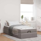 vidaXL Bedframe met matras 2-persoons Taupe Stof