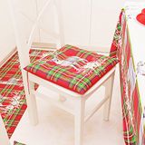 PETTI Artigiani Italiani - Kussen voor stoel, Kerstmis, stoelkussen, 4-puntsset, 6 stuks, stoelkussens van microvezel met linten, rendierdesign, grijs, 100% Made in Italy