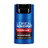 L'Oréal Men Expert Power Age Hydraterend, hydraterend en revitaliserend met hyaluronzuur voor mannen, ontwikkeld voor veroudering, droge en doffe huid, 50 ml