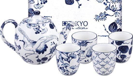 Tokyo Design Studio - Flora Japonica Tea Set 1200ml w/4 Cups 170ml
