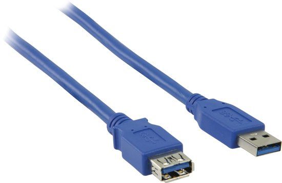 Delock USB 3.0 A Male naar USB 3.0 A Female - 1m - Blauw