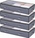 VEVOR Opbergboxen voor onder het bed met transparante deksels, 996 x 500 x 180 mm, 90 liter, grote opbergcontainers voor kleding onder het bed, platte opbergdozen voor schoenen en andere spullen onder het bed, geschikt voor dekens, schoenen en slaapkamers, set
