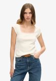 Superdry Vintage Lace Trim Mouwloos T-shirt Wit 2XS-XS Vrouw