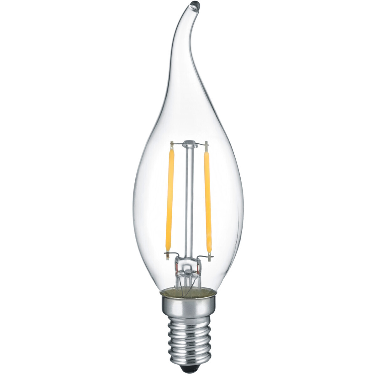 BES LED LED Lamp - Kaarslamp - Filament - Trion Kirza - E14 Fitting - 2W - Warm Wit-2700K - Transparant Helder - Glas