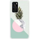 Panda Bedrukt siliconen hoesje compatibel met P40 Ananas marbre