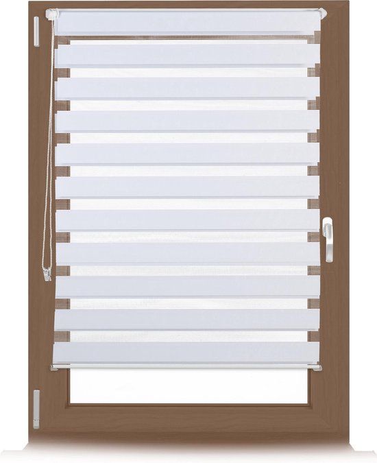 Relaxdays Duo Rolgordijn - Wit - Lichtdoorlatend - 110x150cm - Zonder Boren