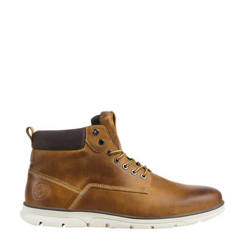 JACK & JONES JFWTUBAR leren veterboots bruin