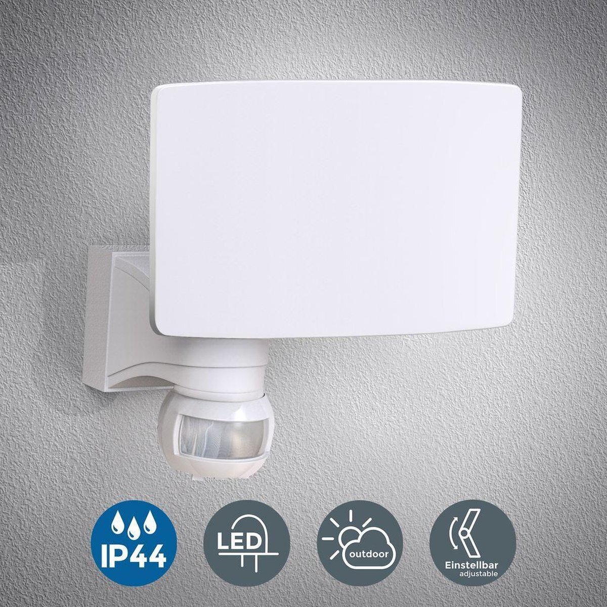 B.K.Licht - Buitenlamp - met bewegingssensor - schijnwerper - buitenverlichting - wandlamp - met sensor - floodlight - wit - tuin - IP44 - 4.000K - 2.300LM - 20W LED