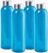Merkloos / Sans marque AQUAMAN Waterfles/drinkfles - 4x - glas - Blauw - met RVS dop - 500 ml - Sportfles - Bidon