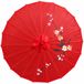 Paraplu chinois asiatique - rouge - Longueur 41 cm - Dia 56 cm - thème ambiance - nylon