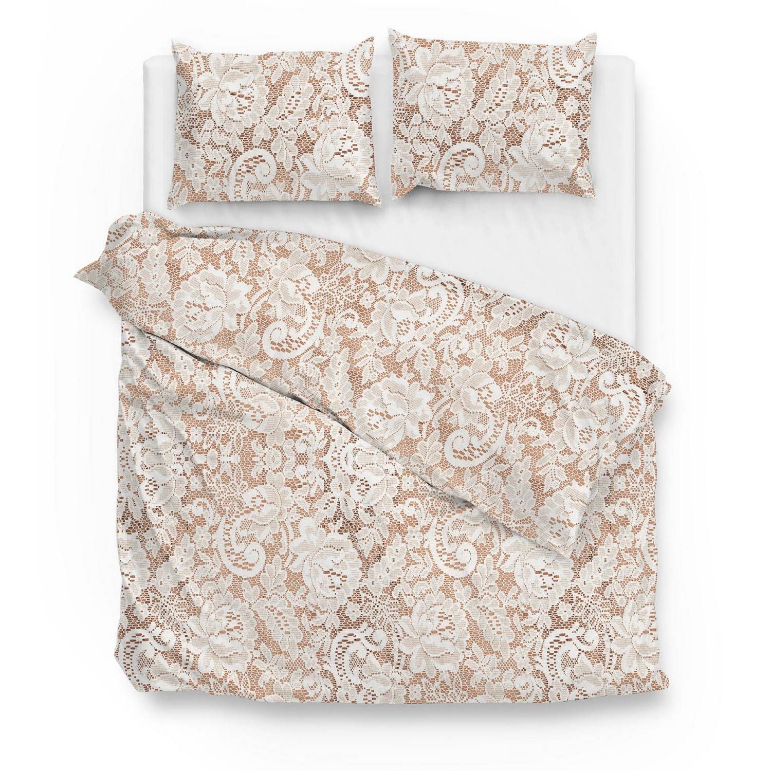 Zo!Home dekbedovertrek katoen rivin - white 200x200/220cm