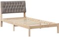 vidaXL Bedframe met Gevoerde Hoofdbord Bruin 100 x 200 cm