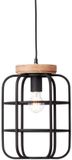 Brilliant Gwen - Hanglamp - E27 max 1x40W - Zwart/Hout