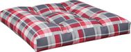 vidaXL Palletkussen 80x80x12 cm stof ruitpatroon rood
