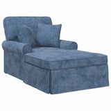 vidaXL Chaise Lounge met Rok met kussen Blauw 157 x 91 x 91 cm ARES