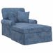 vidaXL Chaise longue avec jupe avec coussin bleu 157 x 91 x 91 cm ARES