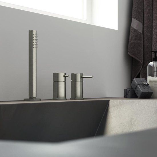 Hotbath Archie Badrandcombinatie Mengkraan Zonder Uitloop 2-weg Omstel RVS 316 AR073IX