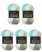 Wollbiene Moonlight Batik Breiwol, 5 x 100 g, 500 gram voor Breien en Haken, 20% Wol, Turks, Kleurverloop (4050 Turkoois, Grijs, Beige)