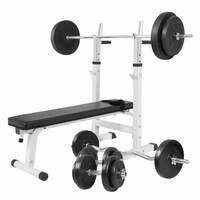 Gorilla Sports halterbank + 100 kg halterset - kunststof